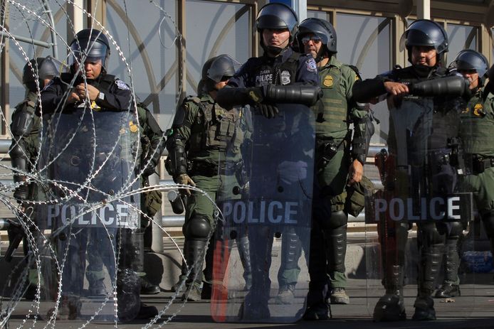 Amerikaanse grenspolitie in Mexico.