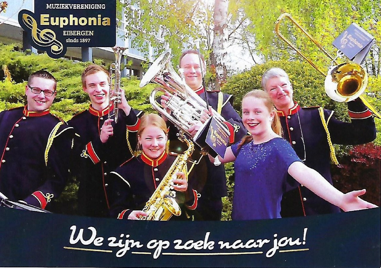 Wervende flyer: Euphonia probeert steeds jong muziektalent aan te trekken.