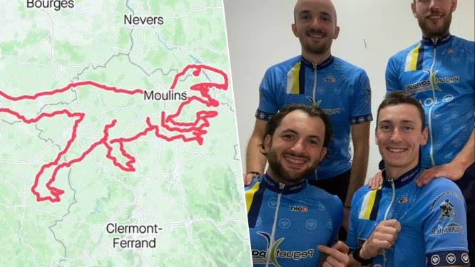 Le plus grand tracé Strava de l’histoire: quatre cyclistes français dessinent un “vélociraptor” sur 1.000 km
