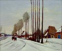 Het winterse kunstwerk Landweg in Den Dungen van de Schijndelse kunstenaar Jan Heesters.