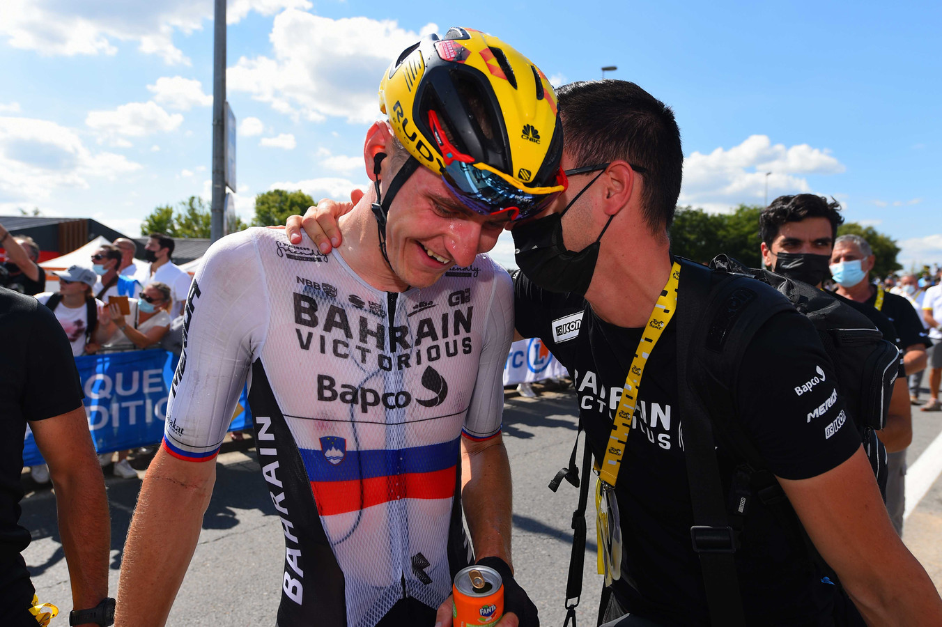 Matej Mohoric won vrijdag ook nog de etappe van Mourenx naar Libourne, waarmee hij voor een derde Sloveens feestje op rij zorgde.