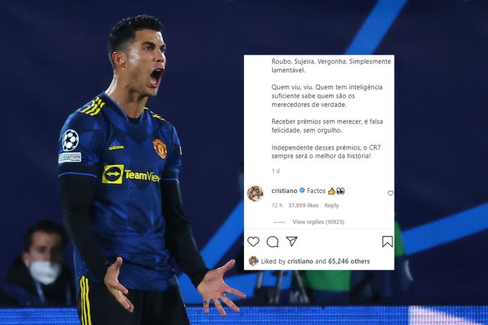 Cristiano Ronaldo reageert op Instagram