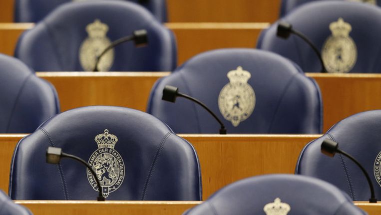 Lege stoelen in de Tweede Kamer Beeld ANP