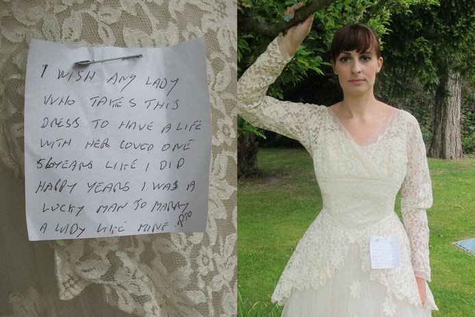 pastel Canberra afbetalen Anonieme weduwnaar die trouwjurk weggaf gevonden | Buitenland | AD.nl