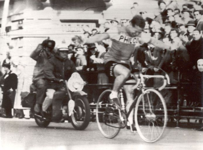 Emile Daems vierde in 1962 tijdens Milaan-Sanremo.