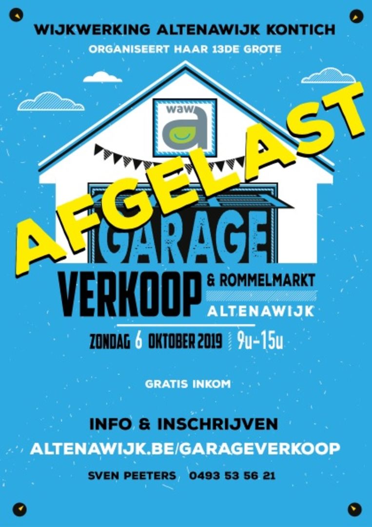 Garageverkoop Altenawijk AFGELAST Kontich In de buurt HLN