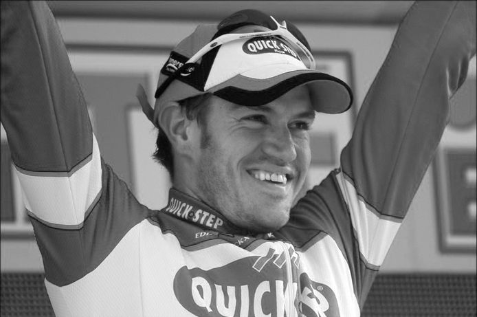 Wouter Weylandt na zijn ritzege in de Ronde van Italië.