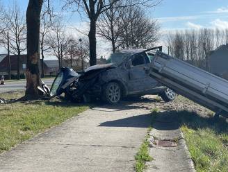 Man (23) zwaargewond na klap tegen boom: bestuurster verloor controle over auto met aanhangwagen