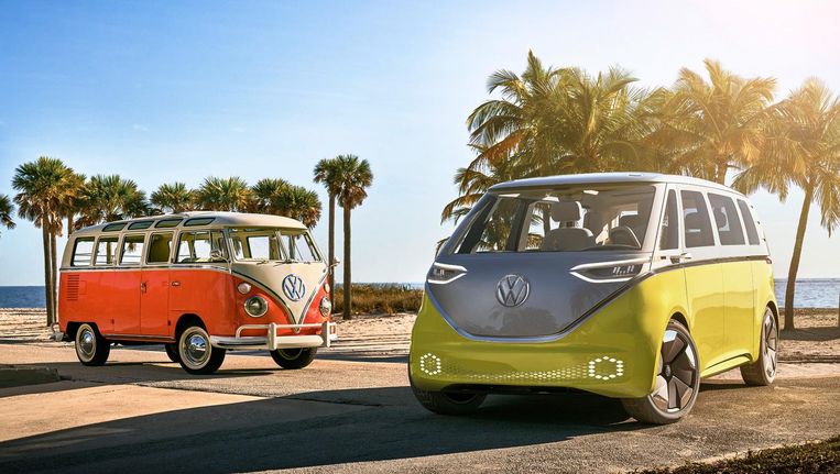 Het 'nieuwe' VW busje is elektrisch en komt na bijna vijftien jaar na de eerste conceptversie op de markt. Beeld VW