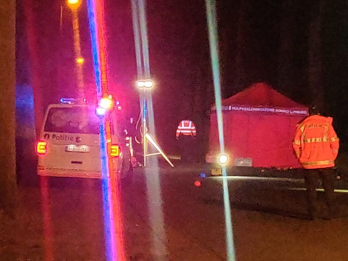 De hulpdiensten zijn aanwezig op het ongeval.