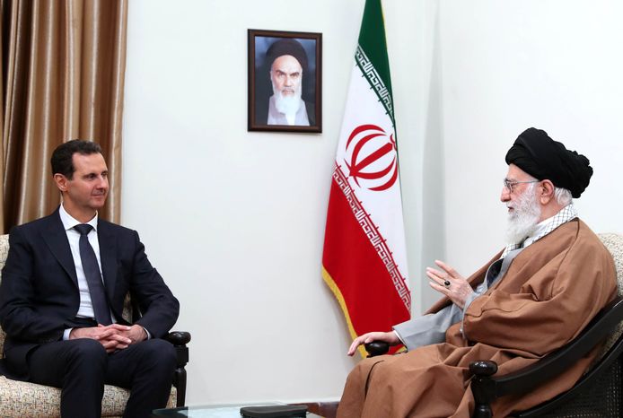 Assad met de Iraanse grootayatollah Ali Khamenei.