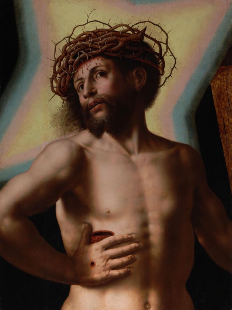 Christus de Verlosser (circa 1545) na restauratie en schoonmaak. Beeld  