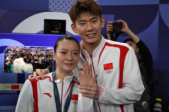 Badmintonspelers Huang Yaqiong en Liu Yuchen.