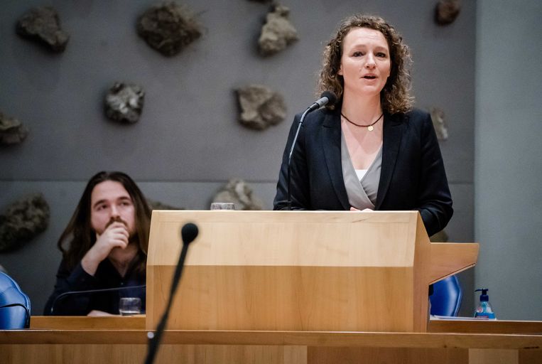 Renske Leijten (SP) is indiener van een nieuw wetsvoorstel over het bindend correctief referendum. Beeld ANP