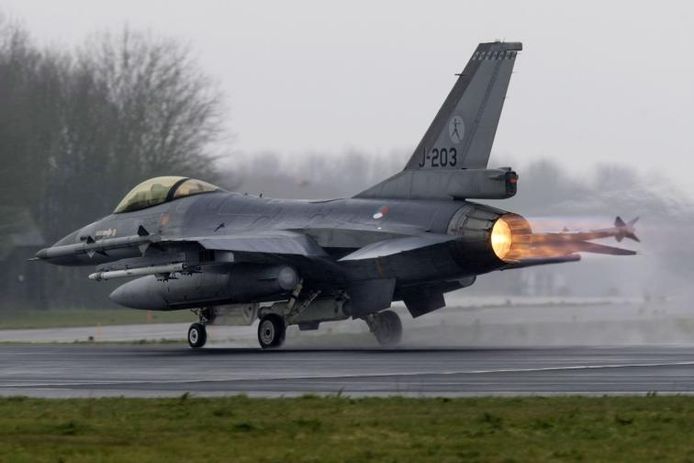 Een F16. foto Vincent Jannink
