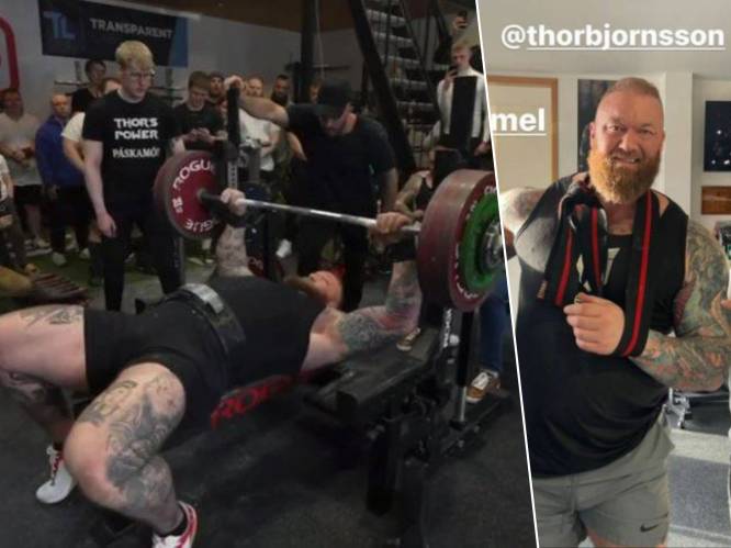 KIJK. Het ijzingwekkende moment wanneer ‘The Mountain’ borstspier scheurt bij drukken 252,5 kilo