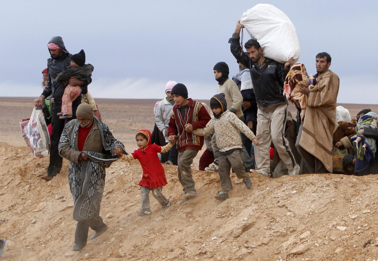 Syrische vluchtelingen. Beeld afp