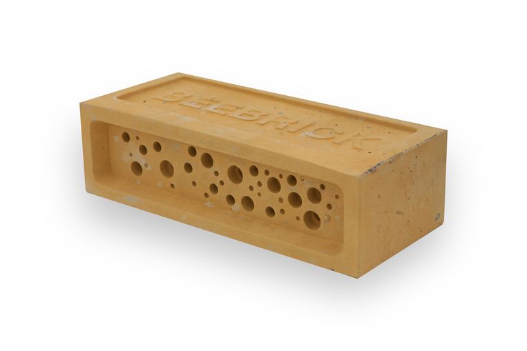 Faciliteer de opvang van solitaire wilde bijen door een Bee Brick te integreren in het metselwerk van uw woning, € 24. veldshop.nl Beeld 
