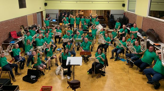 Muziekvereniging De Rochusvrienden tijdens een van de repetities 
Grimbergen - Beigem