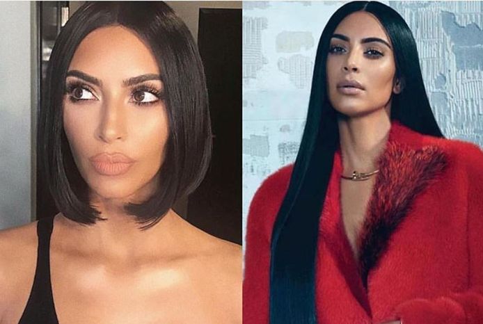Kim Kardashian met glass hair