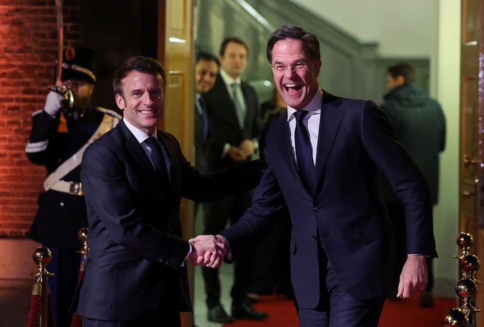 President Macron van Frankrijk was op bezoek bij minister-president Mark Rutte.