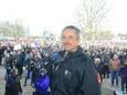 Kees Hanse op podium bij het boerenprotest in februari 2020.