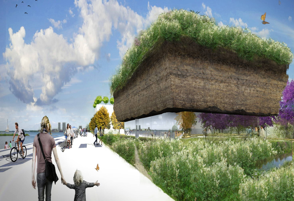 Op de schetstafel ziet de Floriade in Almere er alvast prachtig uit. Beeld RV