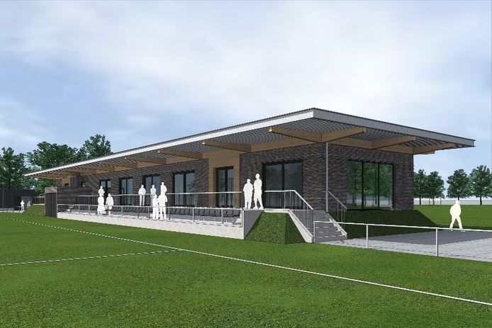 De nieuwbouw van voetbalclub Viola in Alphen moet tussen het hoofdveld en trainingsveld komen te liggen.
