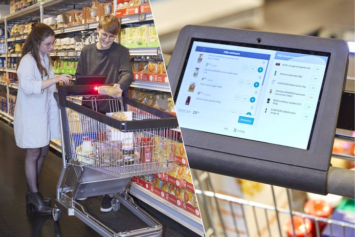 De supermarktketen Colruyt start een test met een zelfontwikkelde slimme winkelkar.
