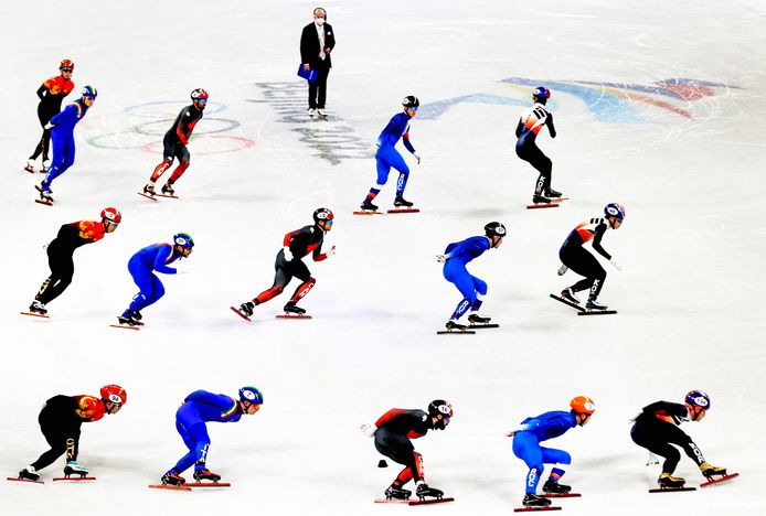 De finale relay bij de shorttrackers.