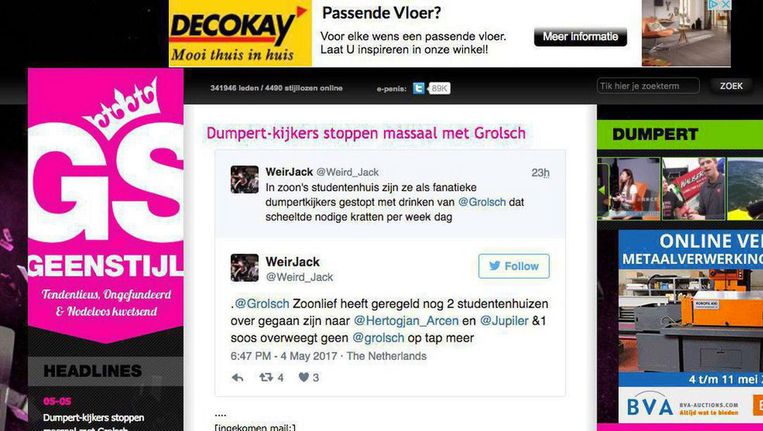 Vrouwen in actie tegen reclame op Geenstijl | Het Parool