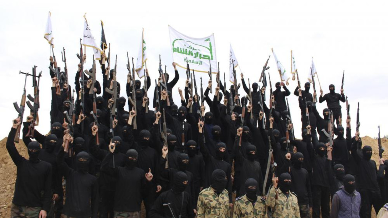 Strijders van Ahrar al-Sham. Beeld Screenshot YouTube
