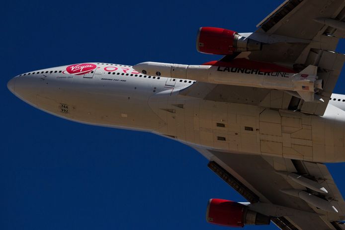 De omgebouwde Boeing met de naam Cosmic Girl