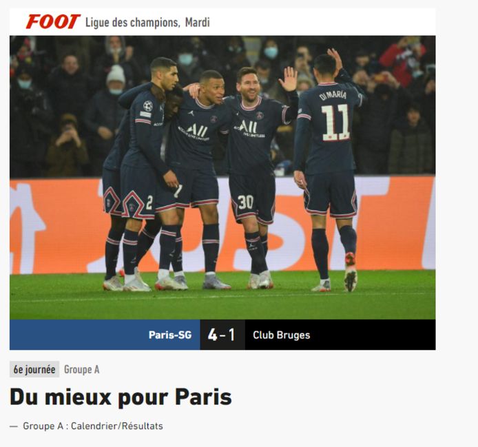 L’Équipe: “Du mieux pour Paris”