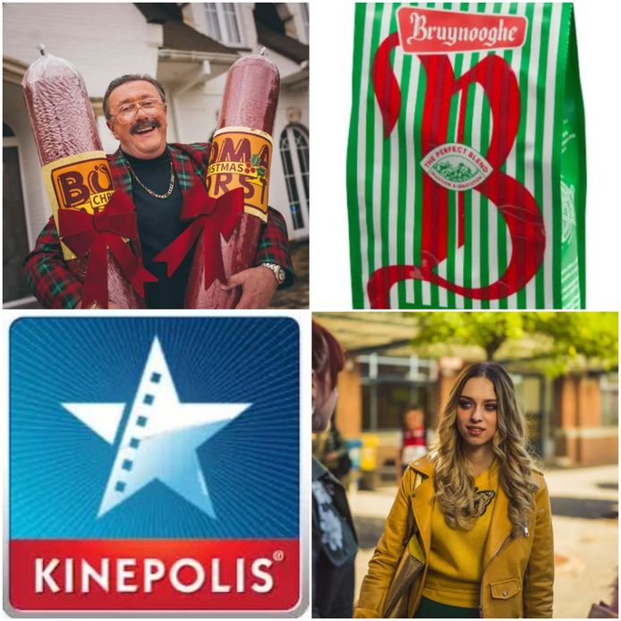 Boma van FC De Kampioenen, Bruynooghe Koffie, het logo van Kinepolis en Camille van #LikeMe
