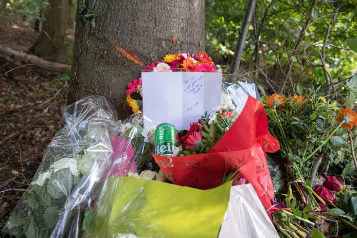 Er liggen bloemen, handgeschreven kaartjes en een blikje bier op de plaats waar woensdag de 29-jarige Julian om het leven kwam toen hij tegen een boom crashte.
