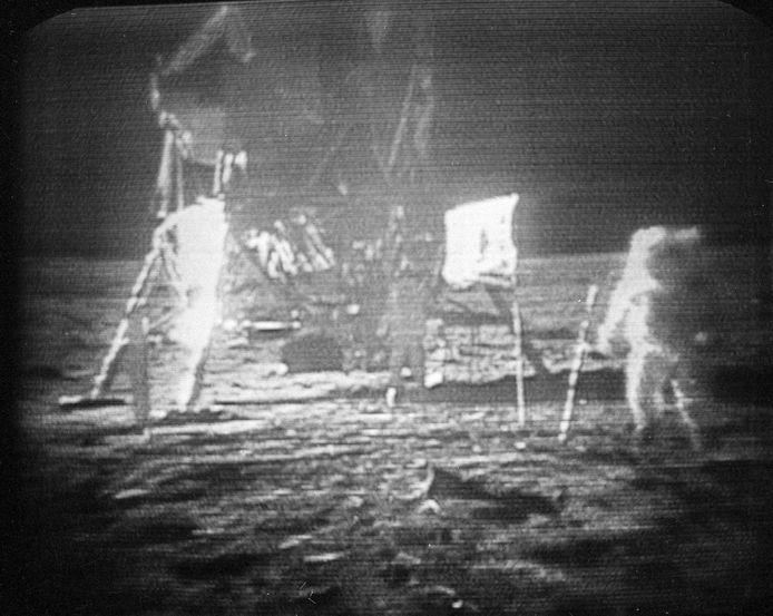 Archiefbeeld van de eerste maanlanding in 1969.