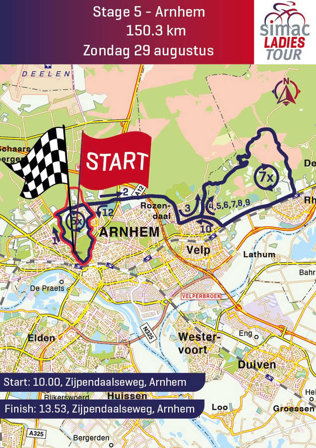 Simac Ladies Tour start in Ede; heuvels Posbank en Arnhem scherprechter