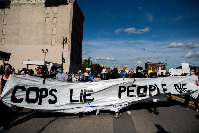 Demonstranten in Detroit (29/05/2020)