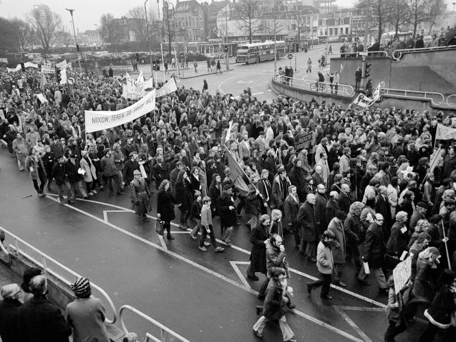 Utrecht herbeleeft uit Vietnamdemonstratie uit ‘73 met recente Pro-Palestinademonstraties