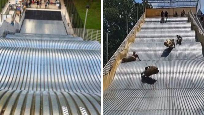 Un toboggan géant qui envoie des enfants dans les airs ferme quelques heures après son inauguration
