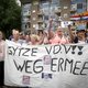 Demonstratie in Amersfoort tegen vestiging pedoseksueel Van der V.