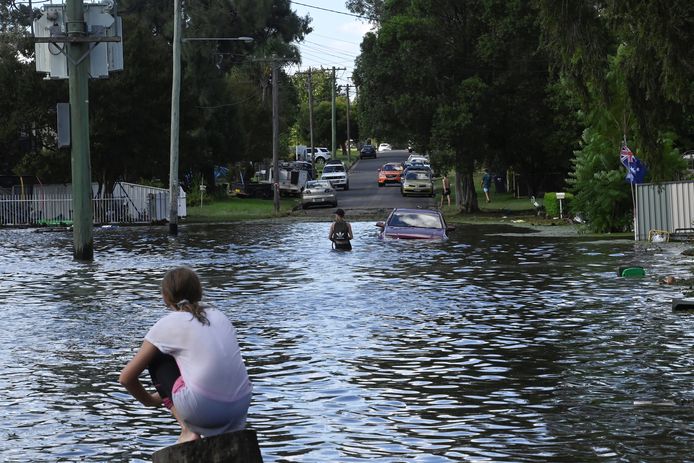 Overstromingen in de wijk Windsor bij Sydney in New South Wales.