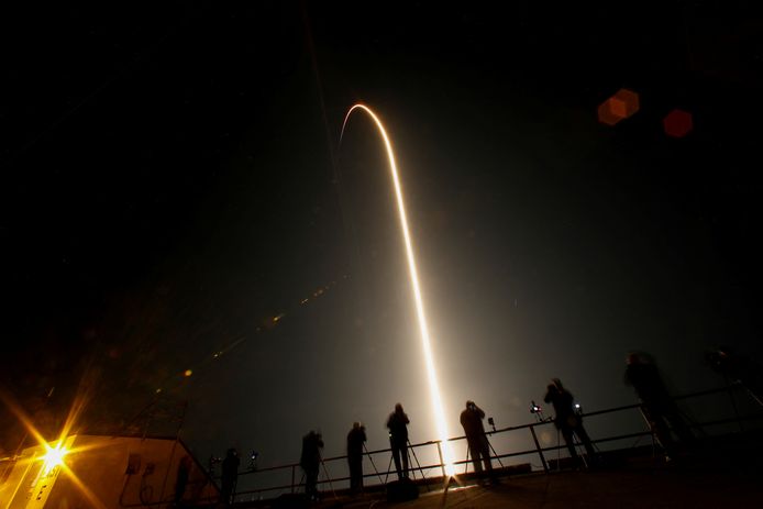 Beeld van de lancering op 4 maart vanaf Cape Canaveral.
