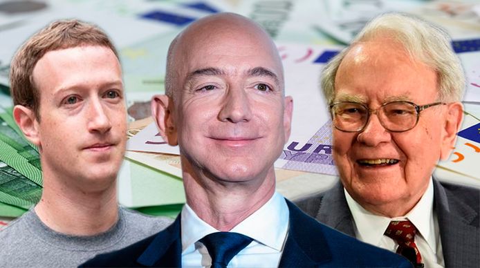 Mark Zuckerberg, Jeff Bezos en Warren Buffett