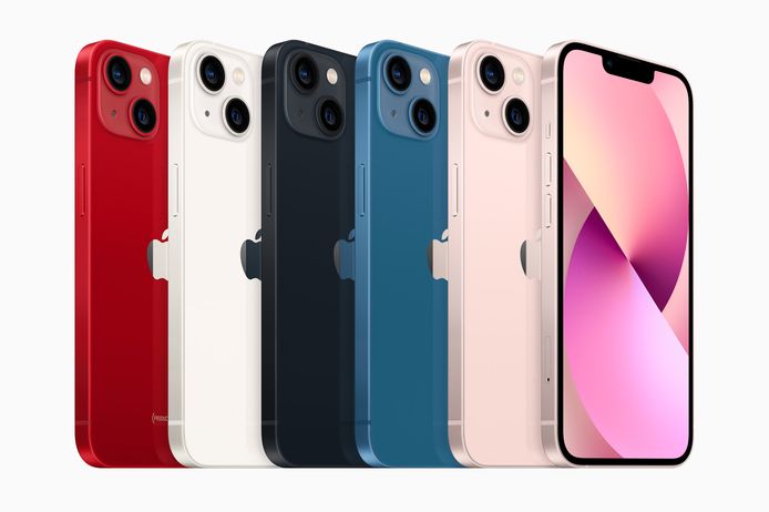 Alle kleuren voor de nieuwe iPhone 13.