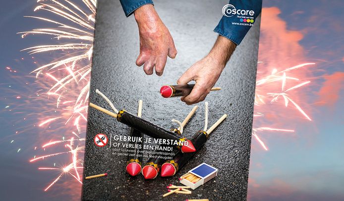 Met de campagne “Gebruik je verstand of verlies een hand! ” roept vzw Oscare op om het afsteken van vuurpijlen aan professionals over te laten.