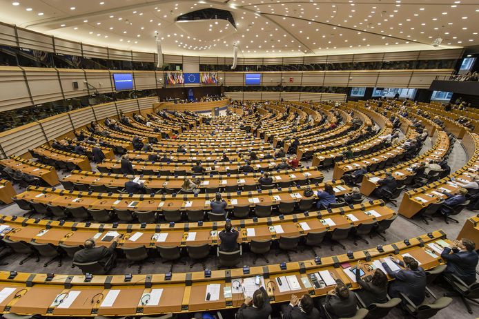 De plenaire zaal in het Europees Parlement in Brussel.
