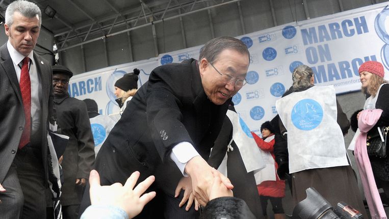 VN-secretaris-generaal Ban Ki-moon in New York, begin deze maand. Beeld getty