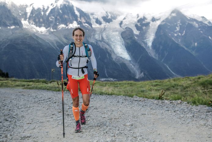 Karin Sloove bij een ‘Xtri’ in Chamonix, Frankrijk.